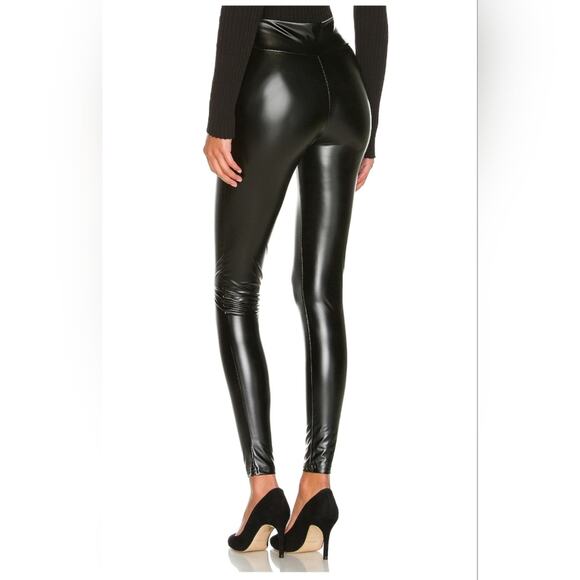 Steve Madden Revolve Skinny Dip Black Faux Leather Pants XS Stretch Academia - Picture 4 of 12
